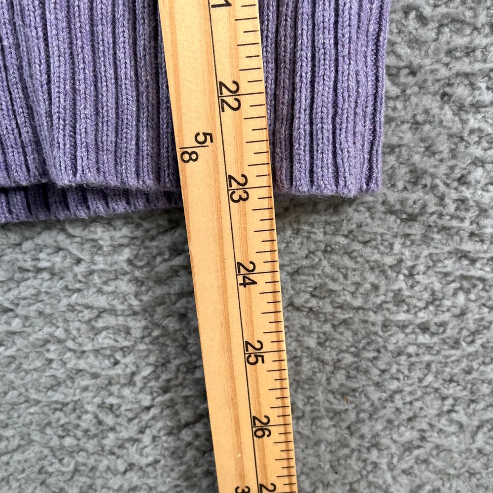 Croft & Barrow Womens Size Small Purple Cable Knit V-Neck 100% Cotton Sweater - Picture 5 of 7